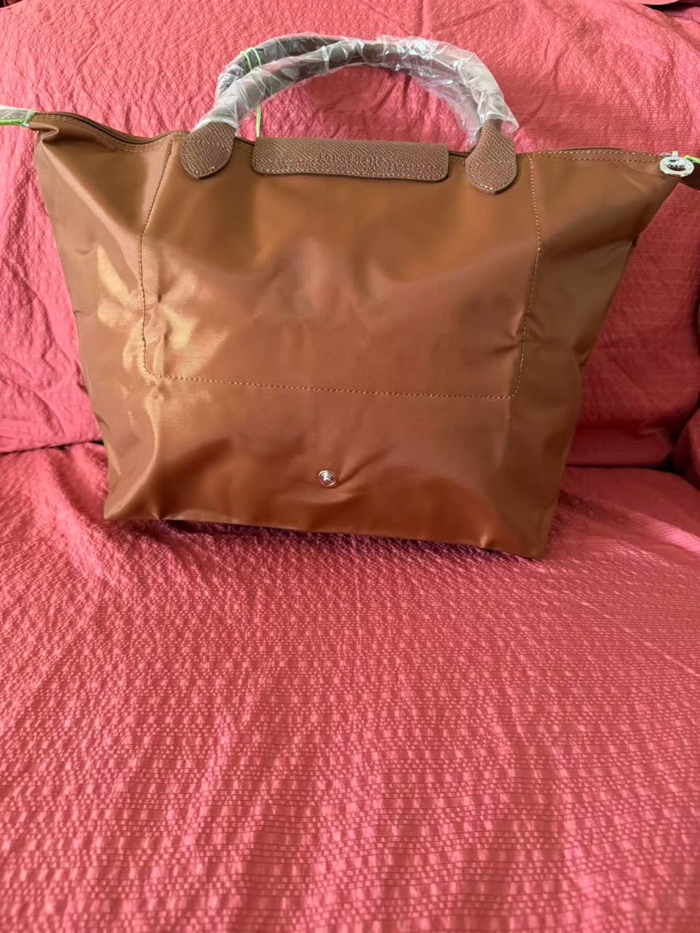 Cognac Longchamp Le Pliage Large Shoulder Bag - Picture 2 of 8